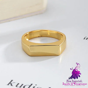 Curved Rectangular Smooth Finish Ring