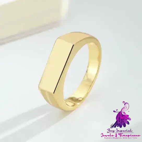 Curved Rectangular Smooth Finish Ring