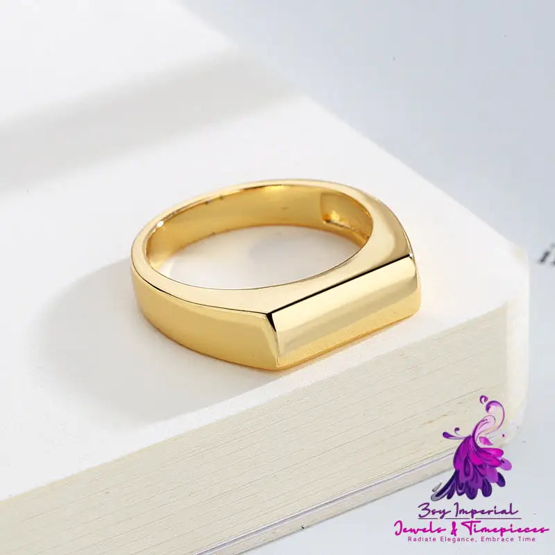 Curved Rectangular Smooth Finish Ring