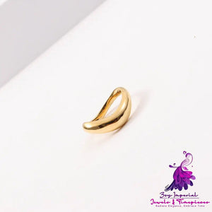 Curved Ring Titanium Steel Plated 18K Gold