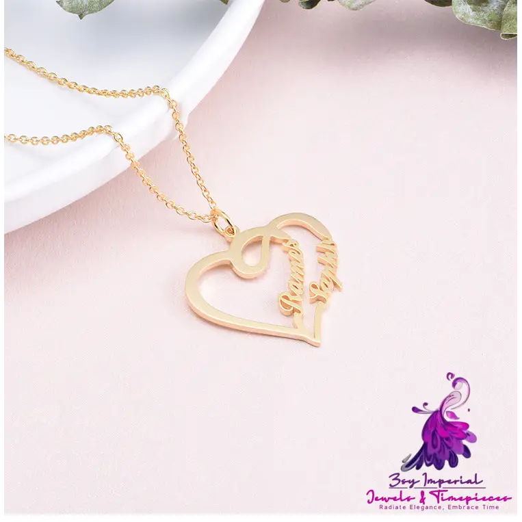 Heart-Shaped Letter Necklace