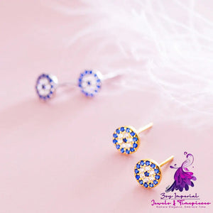 S925 Silver Demon Eye Stud Cute Full Of Drill