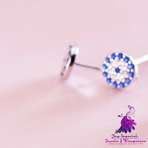 S925 Silver Demon Eye Stud Cute Full Of Drill