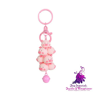 Cute Piggy Jenga Keychain