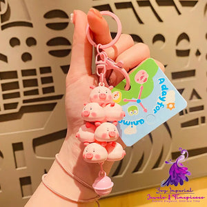 Cute Piggy Jenga Keychain