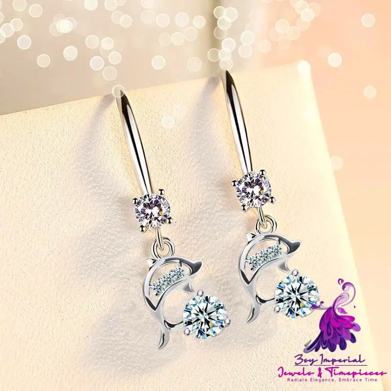 Cute Long Dolphin Earrings