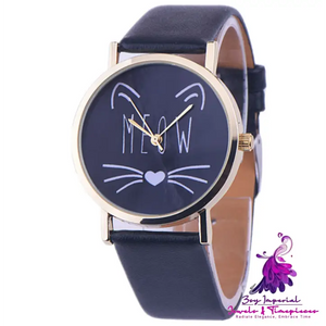 Cute Cat Pattern Women’s Quartz Watch