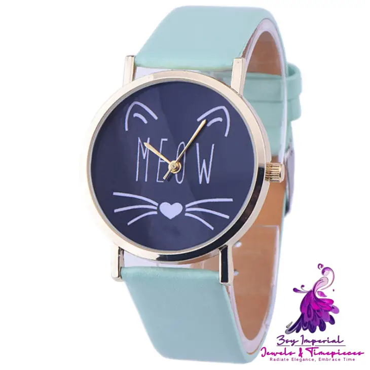 Cute Cat Pattern Women’s Quartz Watch