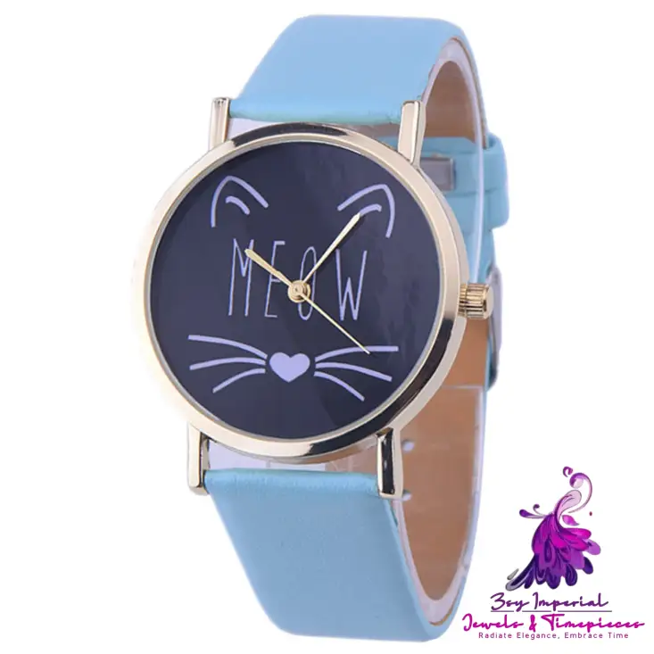 Cute Cat Pattern Women’s Quartz Watch