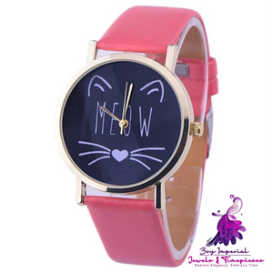 Cute Cat Pattern Women’s Quartz Watch