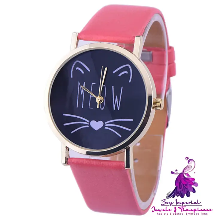 Cute Cat Pattern Women’s Quartz Watch