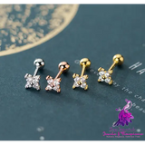 Diamond Flower Stud Earrings