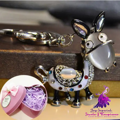 Ladies Small Cute Little Donkey Keychain