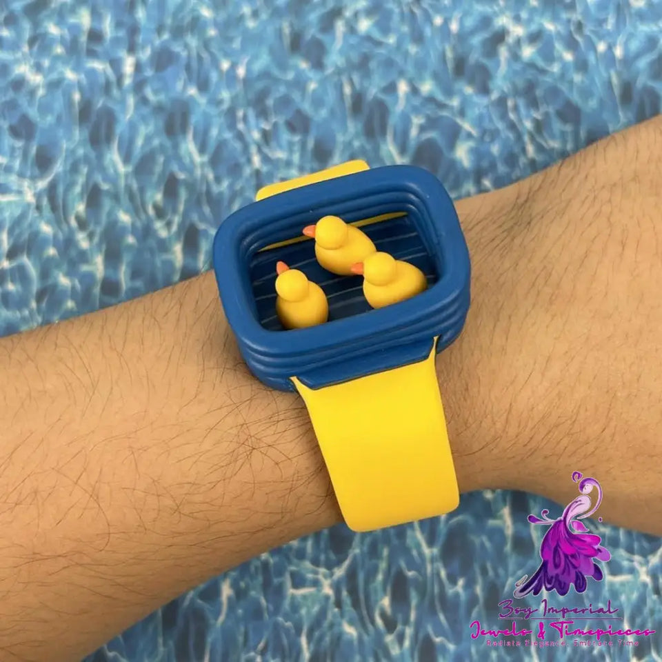 Handmade Yellow Duck Pool Watch Gift