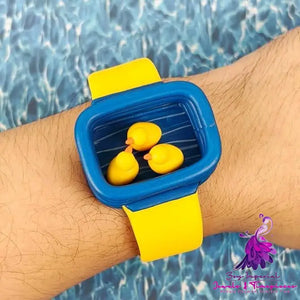 Handmade Yellow Duck Pool Watch Gift