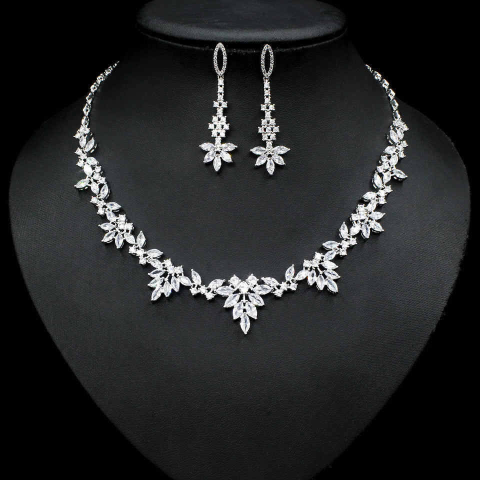 Bridal Zircon Silver Necklace