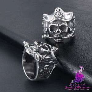 Skull Dagger Retro Ring