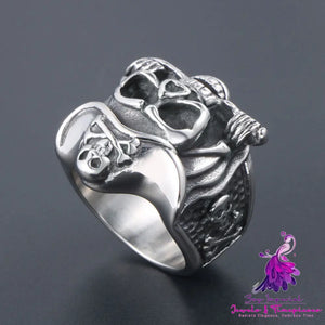 Skull Dagger Retro Ring