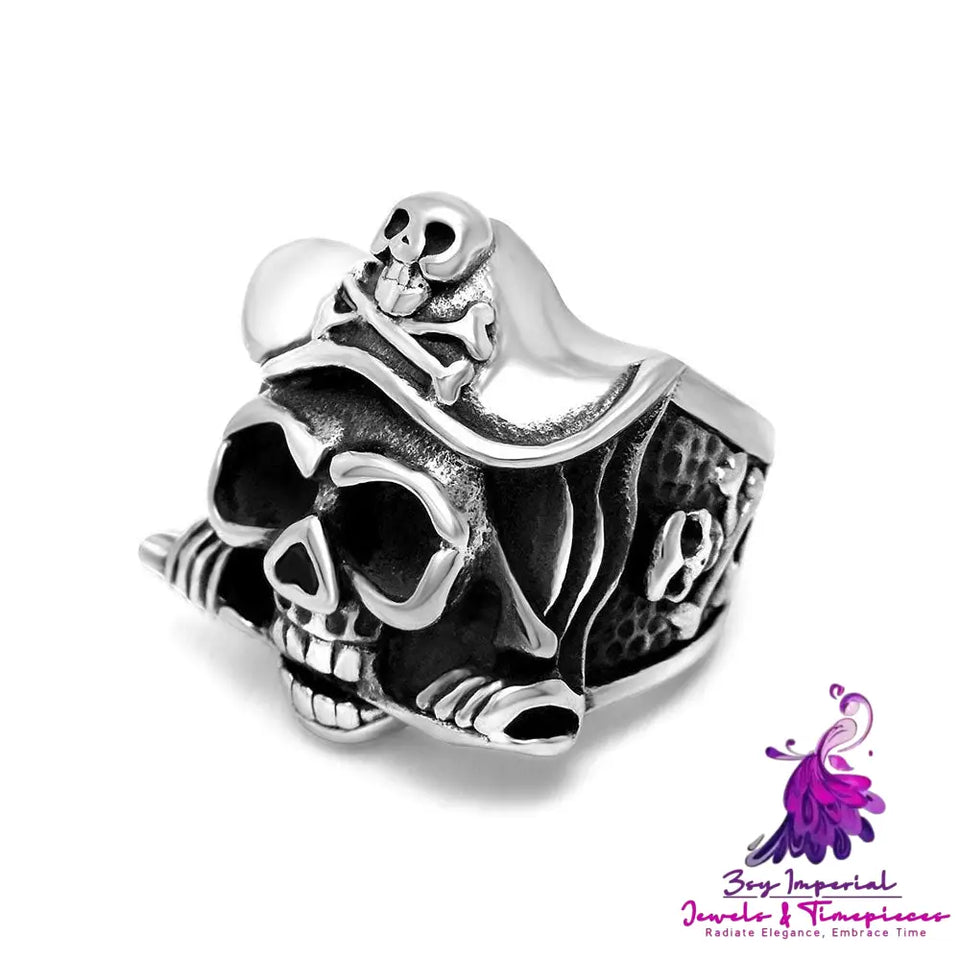 Skull Dagger Retro Ring