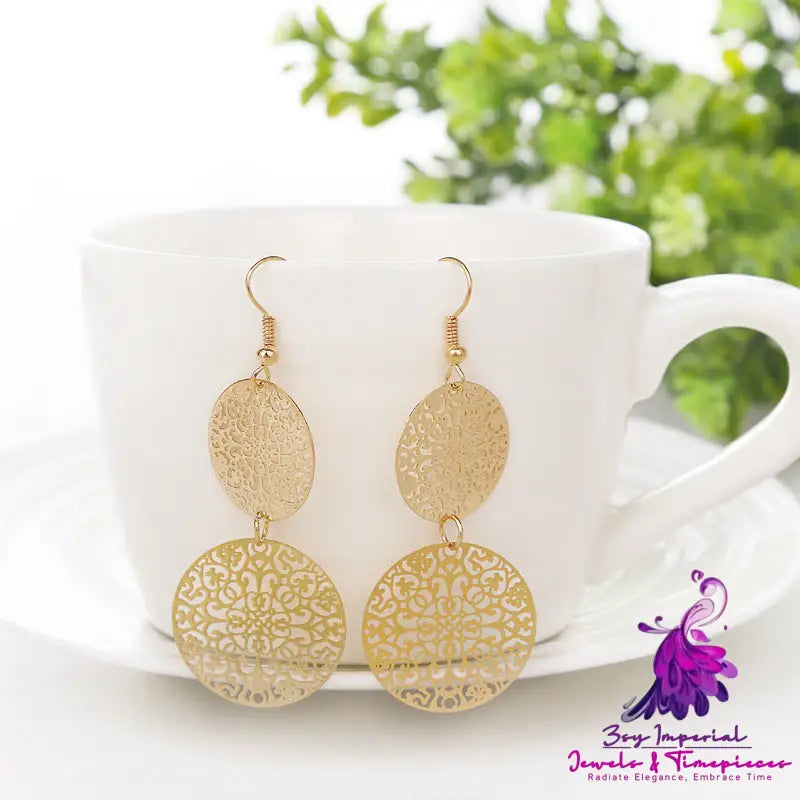 Gold-Filled Round Dangle Earrings