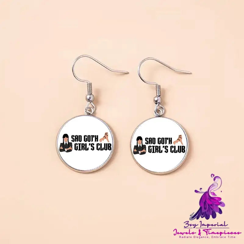 Punk Glass Dome Dangle Earrings