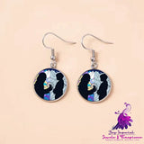 Punk Glass Dome Dangle Earrings