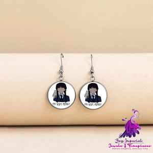 Punk Glass Dome Dangle Earrings