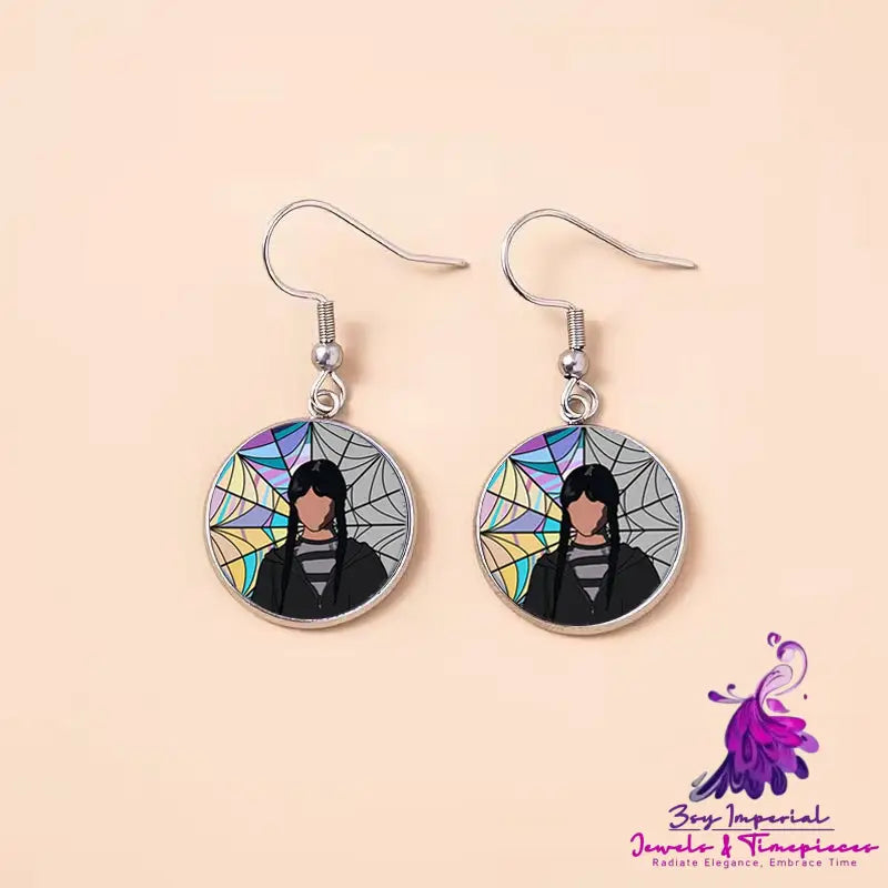 Punk Glass Dome Dangle Earrings