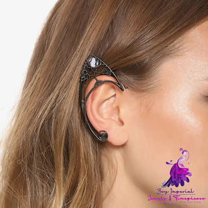 Dark Hollow Diamond Cat Ear Earrings