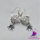 Spider Web Halloween Earrings Gothic Dark Witch Earrings