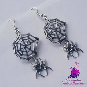 Spider Web Halloween Earrings Gothic Dark Witch Earrings