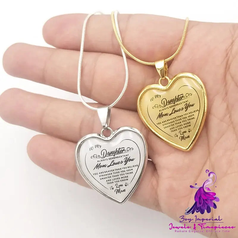 Daughter Love Mom Heart Necklace