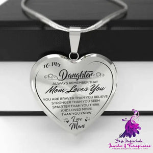 Daughter Love Mom Heart Necklace