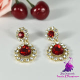 Debutante Style Rhinestone Pearl Stud Earrings