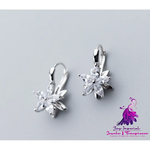 Diamond Flower Stud Earrings