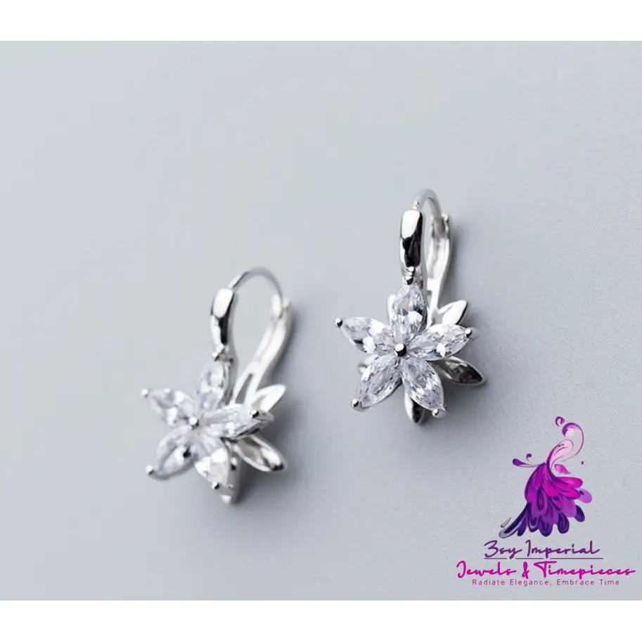 Diamond Flower Stud Earrings