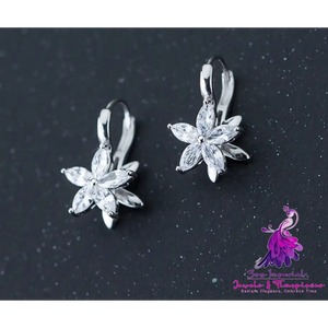 Diamond Flower Stud Earrings