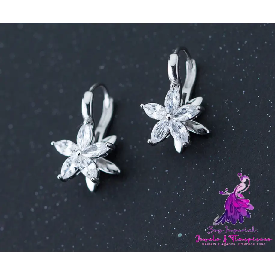 Diamond Flower Stud Earrings