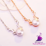 Small Elk Pearl Pendant