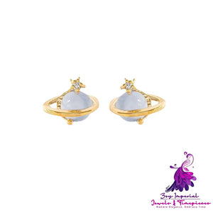 Opal Earrings Design Sense Saturn Female