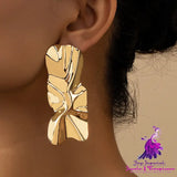 Personalized Pleated Metal Earrings