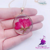 Resin Dried Flower Necklace