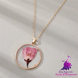 Resin Dried Flower Necklace