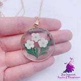 Resin Dried Flower Necklace