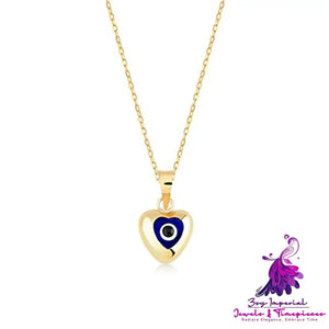 Zircon Devil’s Eye Heart Necklace