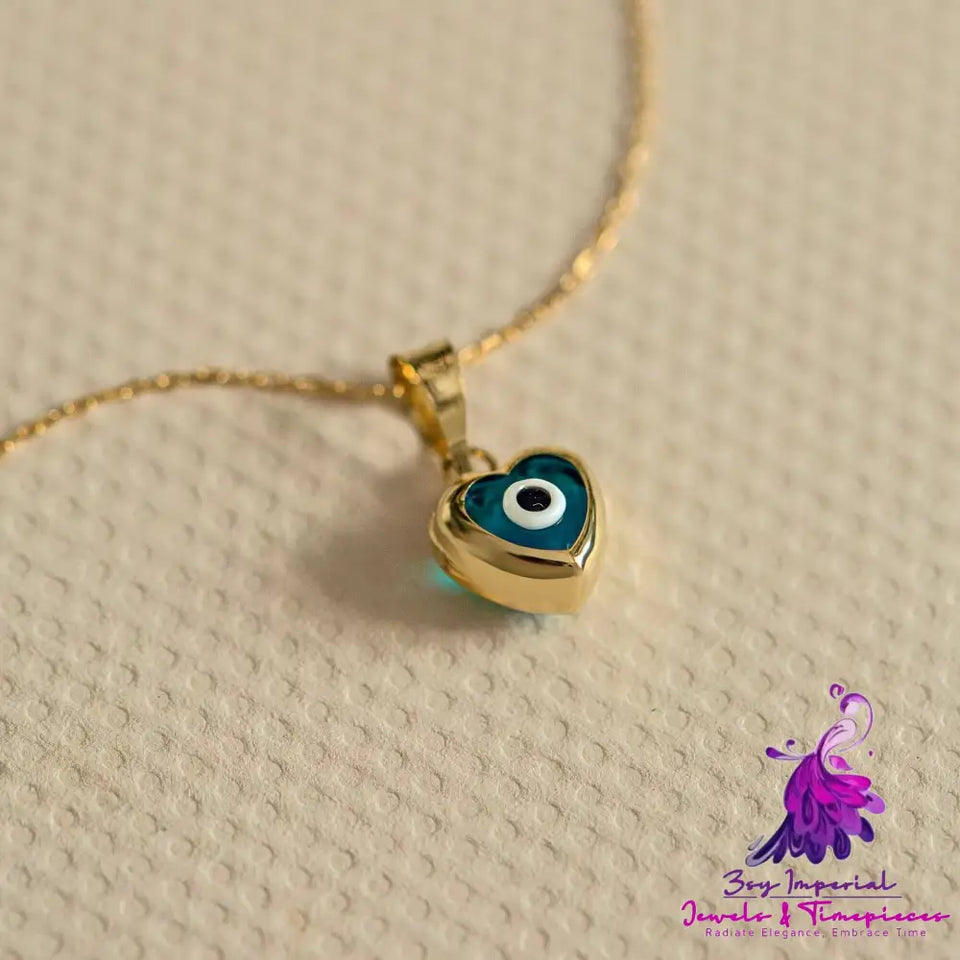 Zircon Devil’s Eye Heart Necklace