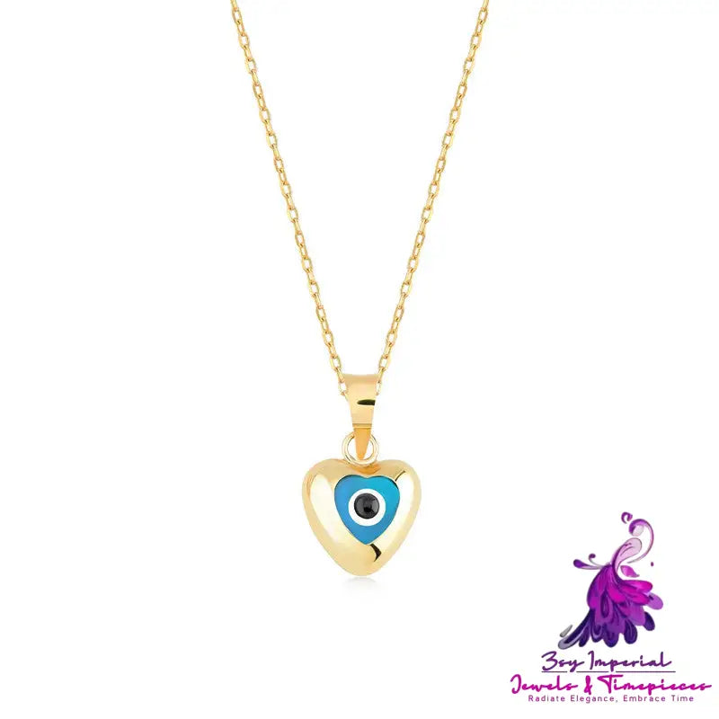 Zircon Devil’s Eye Heart Necklace