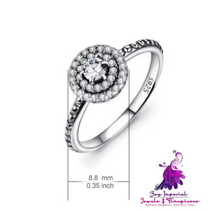 Sterling Silver Diamante Ring