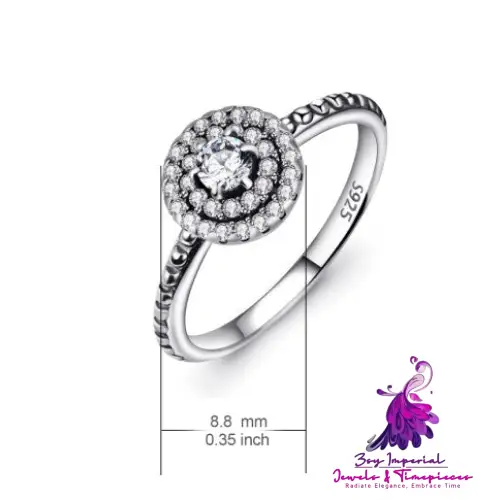 Sterling Silver Diamante Ring