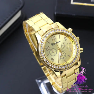 Geneva Diamond Alloy Men’s Quartz Watch